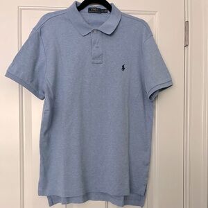 Polo by Ralph Lauren Men's Light Heathered Blue Polo Shirt Size L